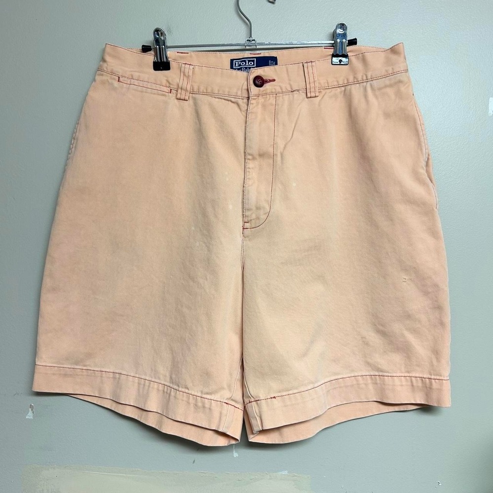 Vintage Polo Ralph Lauren Philip Chino Shorts Faded Orange Pink Mens 32 90s